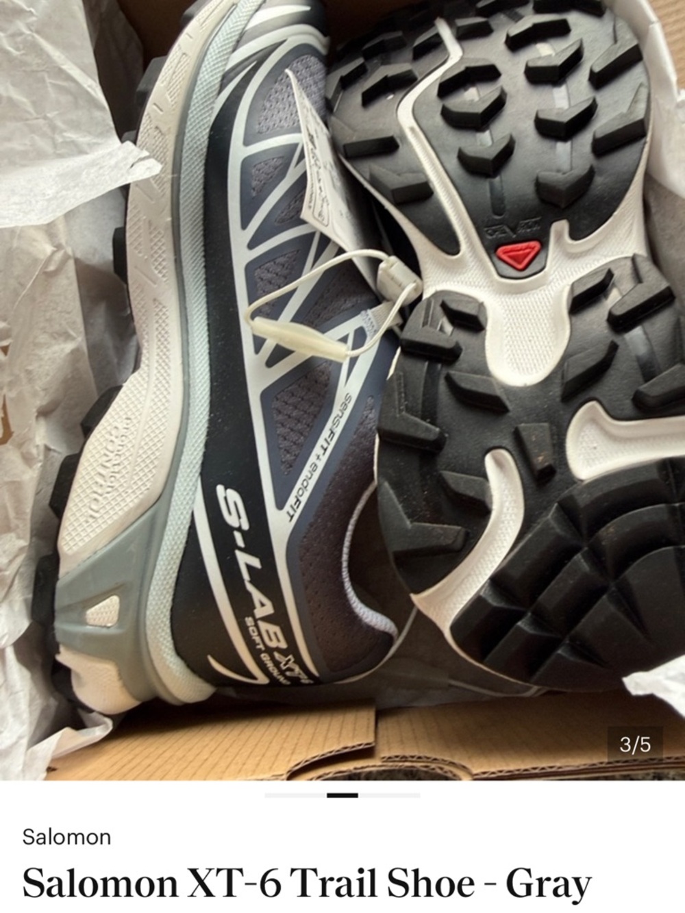 Salomon S-Lab XT-6 Trail Shoes Gray Black White